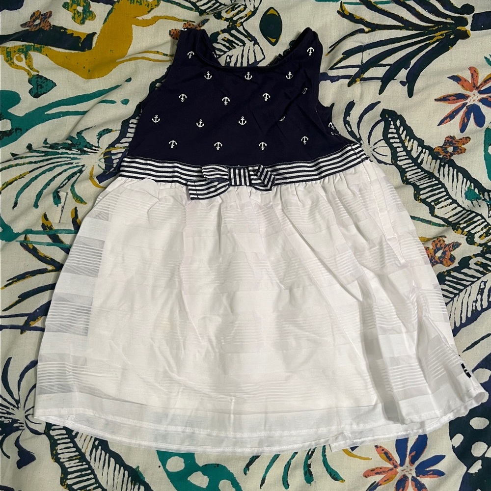 Nautica Navy and White Anchor Kids Dress